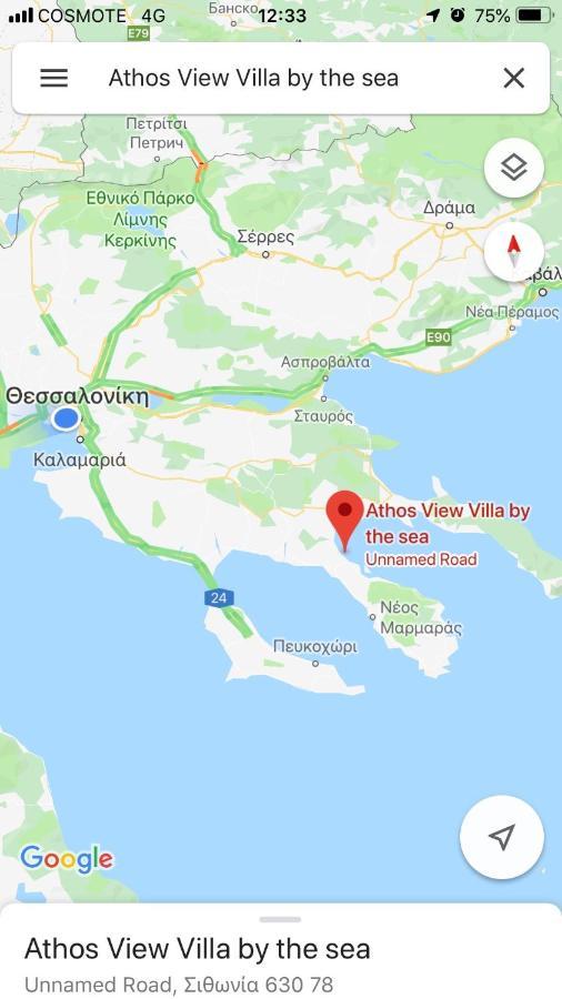 Athos View Villa By The Sea Ormos Panagias Luaran gambar